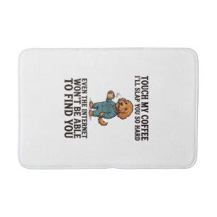Grappig koffie hond vintage graveer shirt ontwerp_ badmat