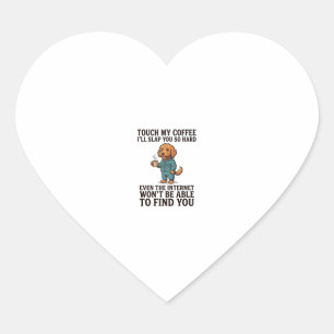 Grappig koffie hond vintage graveer shirt ontwerp_ hart sticker