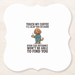 Grappig koffie hond vintage graveer shirt ontwerp_ kartonnen onderzetters