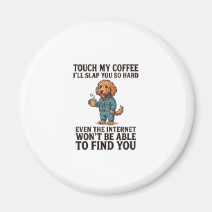 Grappig koffie hond vintage graveer shirt ontwerp_ magneet