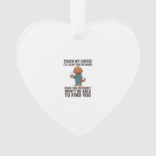 Grappig koffie hond vintage graveer shirt ontwerp_ ornament