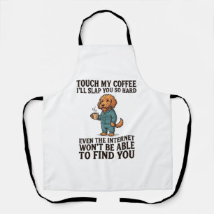 Grappig koffie hond vintage graveer shirt ontwerp_ schort