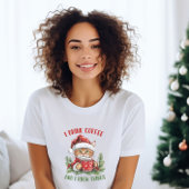 Grappig Koffie Kerst Kat T-shirt