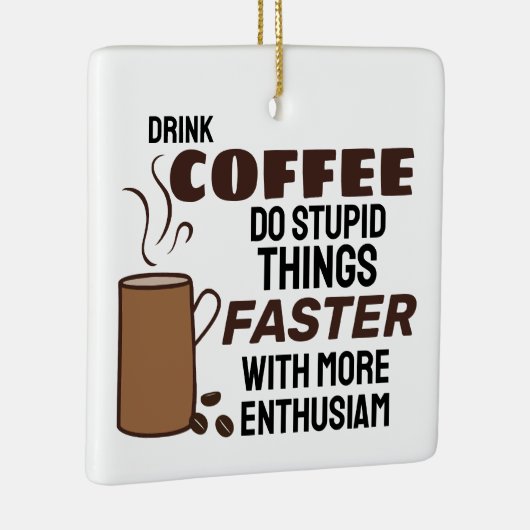 Grappig Koffie Kerst Ornament (Rechts)