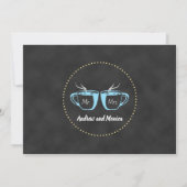 Grappig Koffie Krijtbord Engagement Party Kaart (Achterkant)