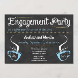Grappig Koffie Krijtbord Engagement Party Kaart