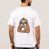 Grappig Koffie Luiaard T-shirt | Mijn Spirit Anima (Achterkant)