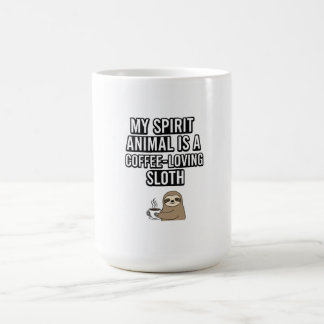 Grappig Koffie Luiaard T-shirt | Mijn Spirit Anima Koffiemok