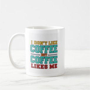 Grappig koffie typografie ontwerp koffiemok