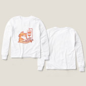 Grappig koffiekat shirt, Schattig overwerkte progr (Voorkant /achterkant)