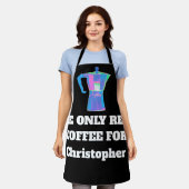 Grappig koffiesnob aangepaste naam de enige echte  schort (Gedragen)