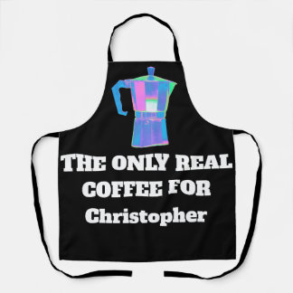 Grappig koffiesnob aangepaste naam de enige echte schort