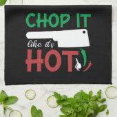 Grappig koken als het heet rood en groen is theedoek (Gevouwen)