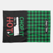 Grappig koken als het heet rood en groen is theedoek (Horizontaal)