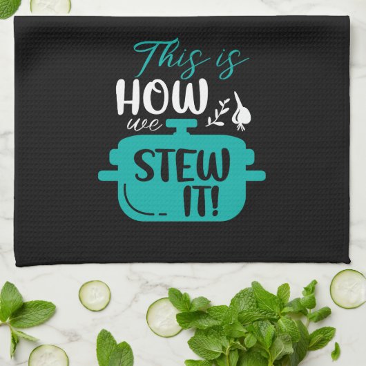 Grappig koken dit is hoe we het patroonpatroon stu theedoek (Gevouwen)