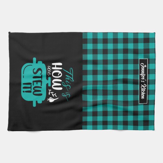 Grappig koken dit is hoe we het patroonpatroon stu theedoek (Horizontaal)