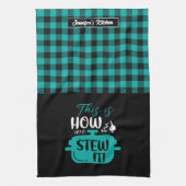 Grappig koken dit is hoe we het patroonpatroon stu theedoek (Verticaal)