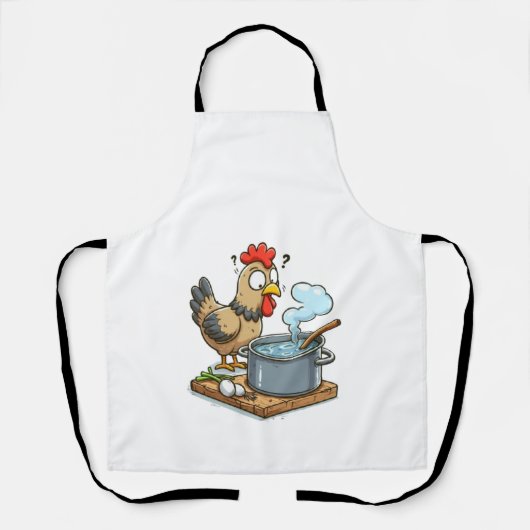 Grappig Koken Kip Schort – Hen maken soep (Voorkant)