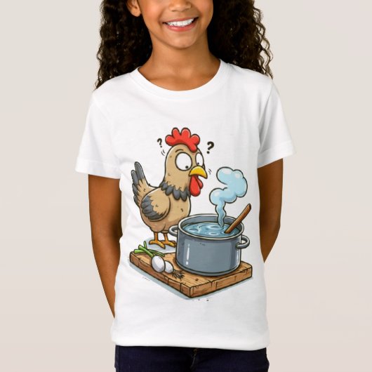 Grappig Koken Kip Schort – Hen maken soep T-shirt (Voorkant)