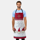 Grappig koken met mijn Gnomen Feestdagen Design Ad Schort (Gedragen)