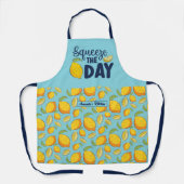 Grappig koken pun knijpen op dag-leemonpatroon schort (Voorkant)