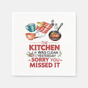 Grappig Koken Quote met gebruiksvoorwerpen Servet