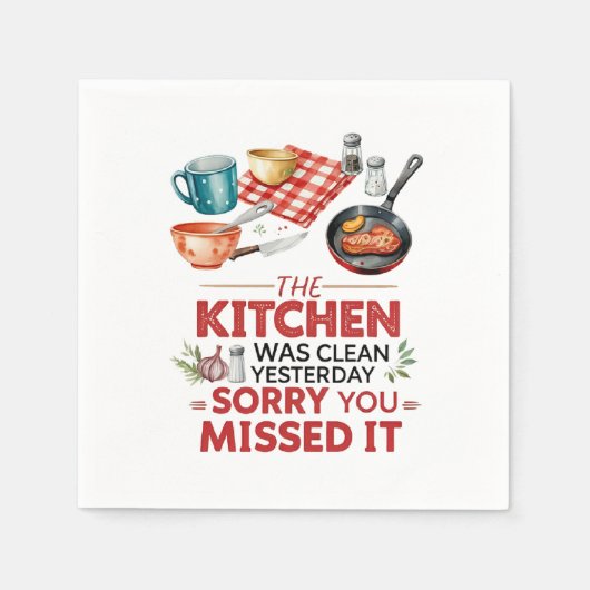 Grappig Koken Quote met gebruiksvoorwerpen Servet (Voorkant)
