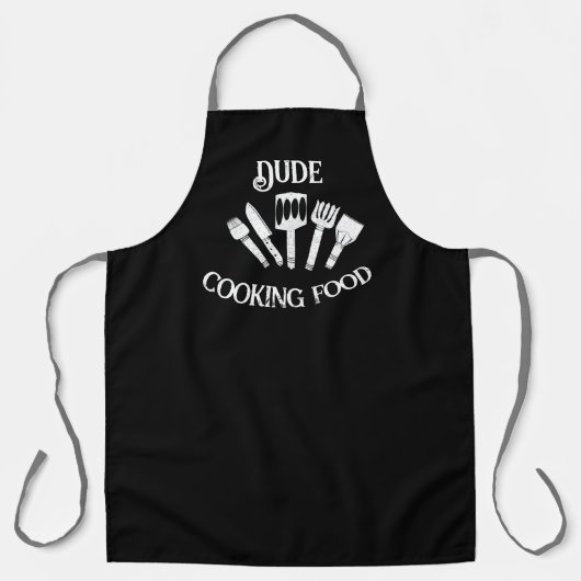 Grappig Koken Schort voor Mannen - 'Dude Cooking F (Voorkant)