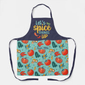 Grappig koken van specerijen in een vegetatief pat schort (Voorkant)