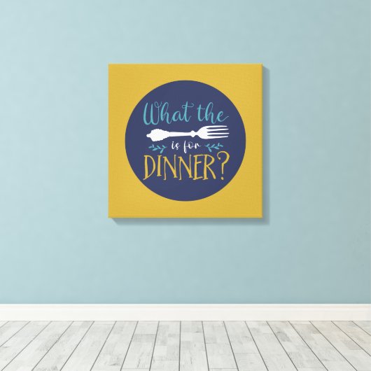 Grappig koken wat de vorkendronk keukenkunst is canvas afdruk (Insitu (Houten vloer))