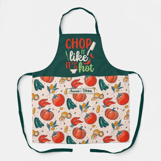 Grappig koken, zoals het heet vegetable Pattern is Schort (Voorkant)