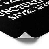 Grappig Komaan Eet Kinderen Interpunctie Slaat Lev Poster (Hoek)
