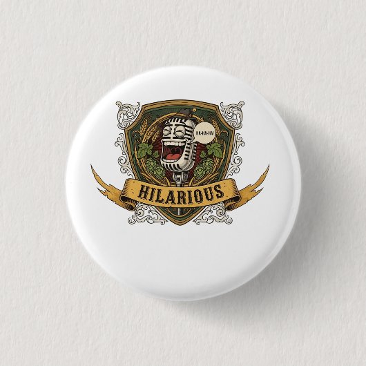 Grappig Komische T-Shirt Ronde Button 3,2 Cm (Voorkant)
