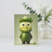 Grappig komkommer karakter briefkaart (Staand voorkant)
