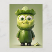 Grappig komkommer karakter briefkaart (Voorkant)
