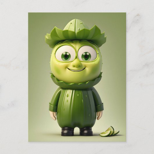 Grappig komkommer karakter briefkaart (Voorkant)
