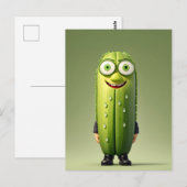 Grappig komkommer karakter briefkaart (Voorkant / Achterkant)