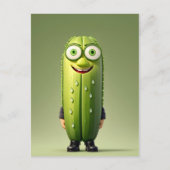 Grappig komkommer karakter briefkaart (Voorkant)