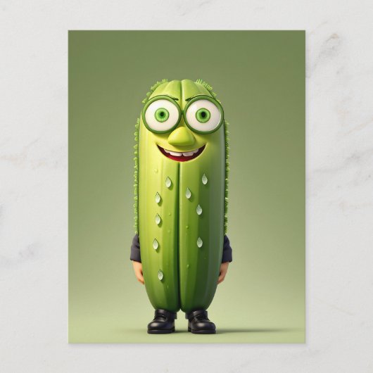 Grappig komkommer karakter briefkaart (Voorkant)