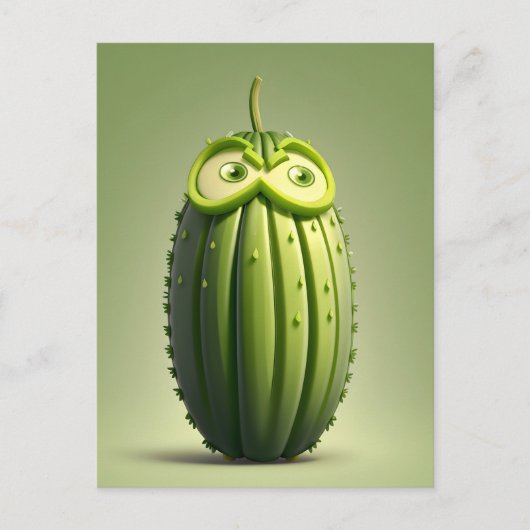 Grappig komkommer karakter briefkaart (Voorkant)