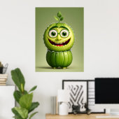 Grappig komkommer karakter poster (Thuiskantoor)