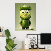 Grappig komkommer karakter poster (Thuiskantoor)