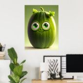 Grappig komkommer karakter poster (Thuiskantoor)
