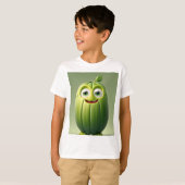 Grappig komkommer karakter t-shirt (Voorkant volledig)