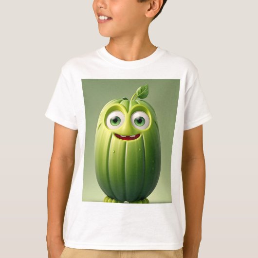 Grappig komkommer karakter t-shirt (Voorkant)