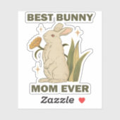 Grappig Konijn, Beste Konijnenmoeder Ooit, Konijne Sticker (Vel)