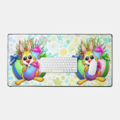 Grappig konijn bijt in een paasei bureaumat (Keyboard & Muis)