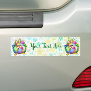 Grappig konijn dat een paasei bijt bumpersticker