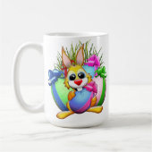 Grappig konijn dat een paasei bijt koffiemok (Links)
