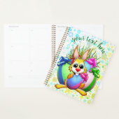 Grappig konijn dat een paasei bijt planner (Display)